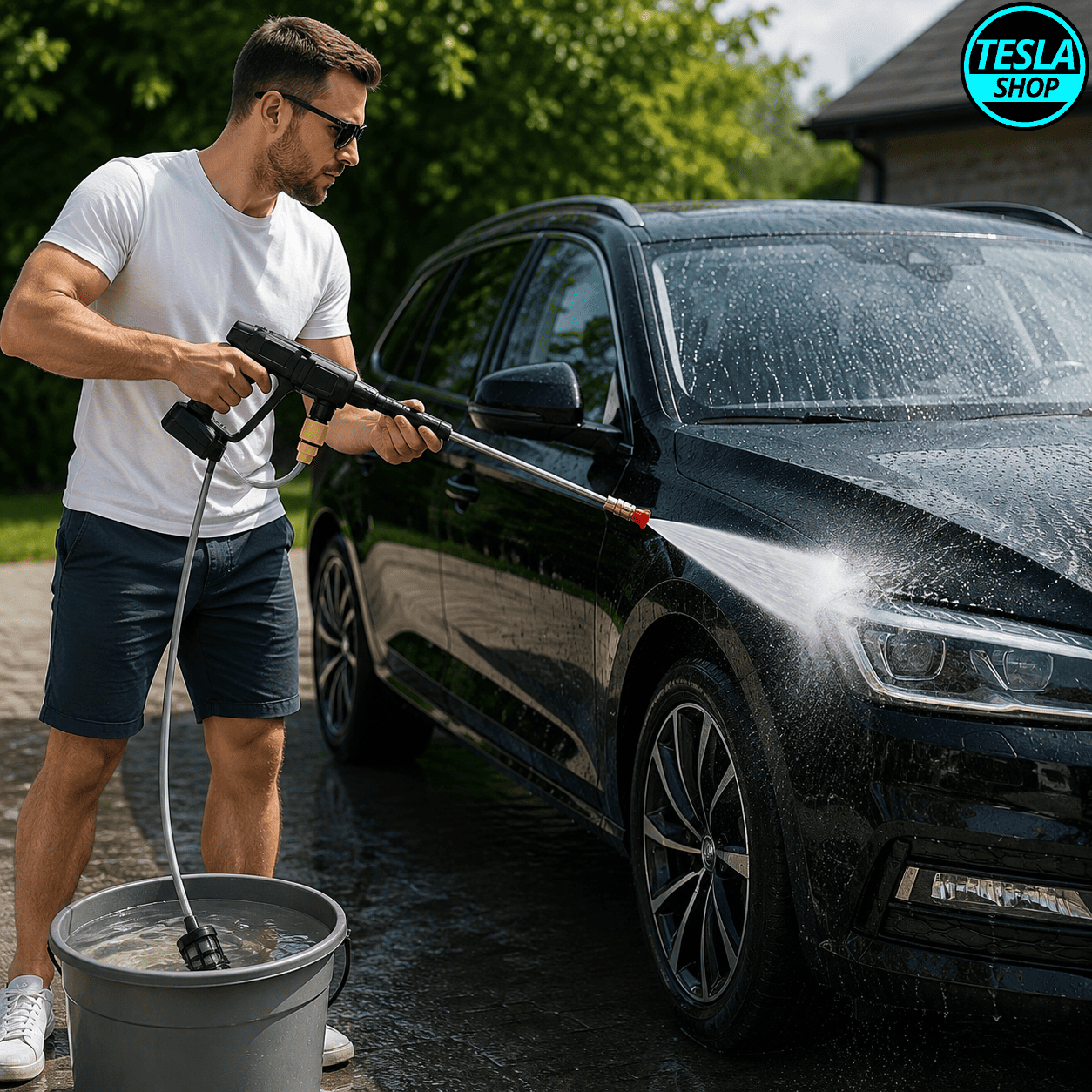 Prenosni perač automobila i kamiona sa dugim crevom i moćnim mlazom vode