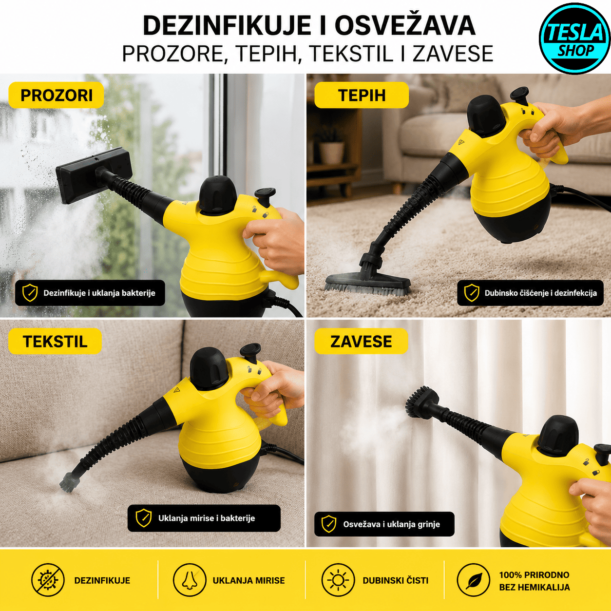 Ručni parni čistač – za dezinfekciju i čišćenje bez hemikalija