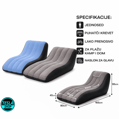Prenosiva ležaljka sa ergonomskim dizajnom na naduvavanje
