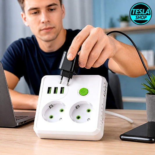 Produžni razdelnik sa 2 utičnice, USB i Type-C priključkom – pametno rešenje za svaki prostor
