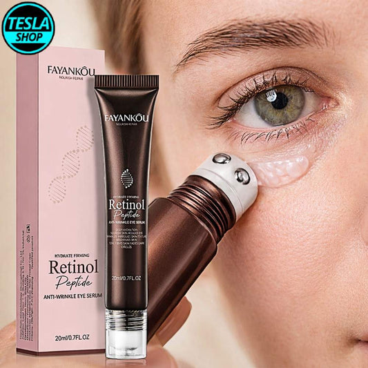 Organski retinol serum za područje oko očiju sa metalnim kuglicama za masažu