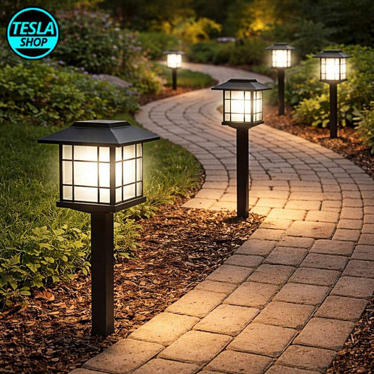 Set Solarna LED Lampa za Dvorište – 4 Komada, Otporna na Kišu