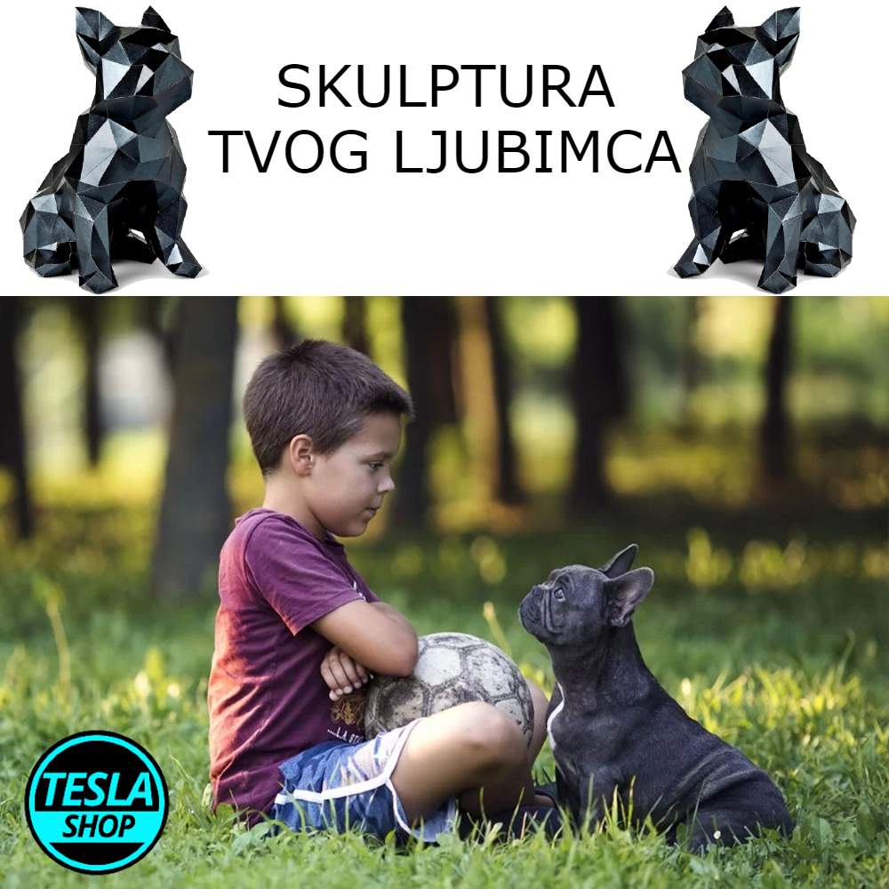 3D velika skulptura buldoga