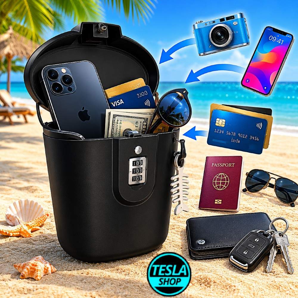 Vodootporni mini sef za plažu sa sigurnosnim zaključavanjem – za telefon, novac, dokumenta i naočare