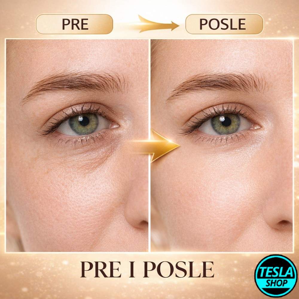 Organski retinol serum za područje oko očiju sa metalnim kuglicama za masažu