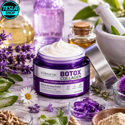 Noćna Botox Collagen krema za lice protiv bora – sa kolagenom i keratinom