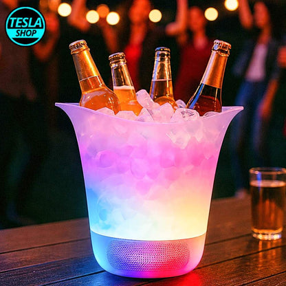LED kibla za hlađenje pića sa Bluetooth zvučnikom – svetleća, 7 litara